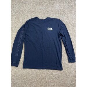 The North Face Blue Long Sleeves Pullover Men's Sweatshirt Size L